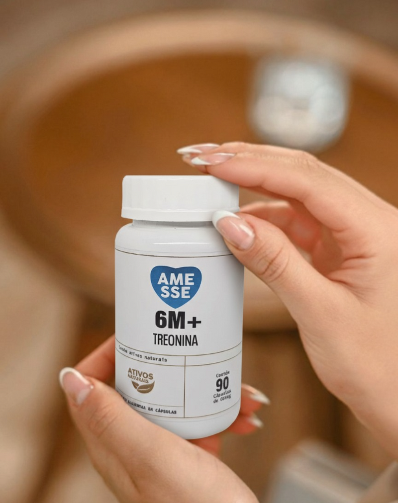 6 MAGNESIOS + TREONINA Amesse 90 Capsulas Original  + Brinde Especial