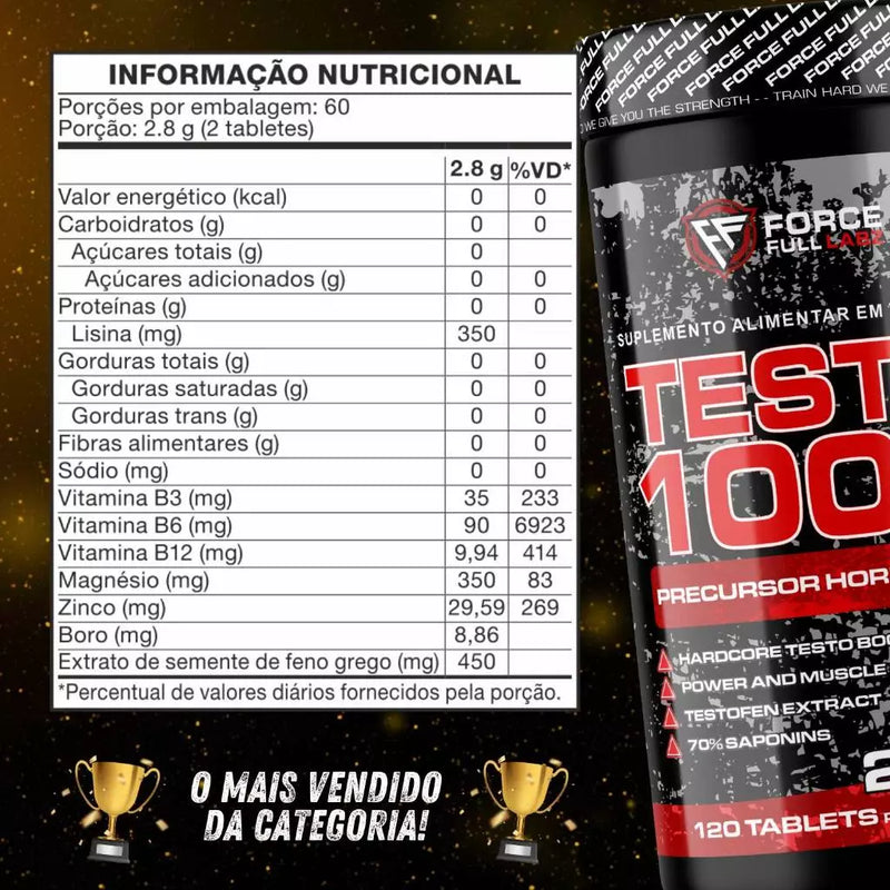 Testo 1000 Pré hormonal 120caps  - ForceFull Labs [frete gratis]