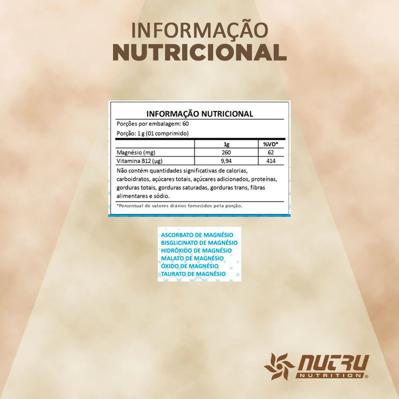 6 Magnésios + B12 Metilcobalamina 60 Comprimidos!